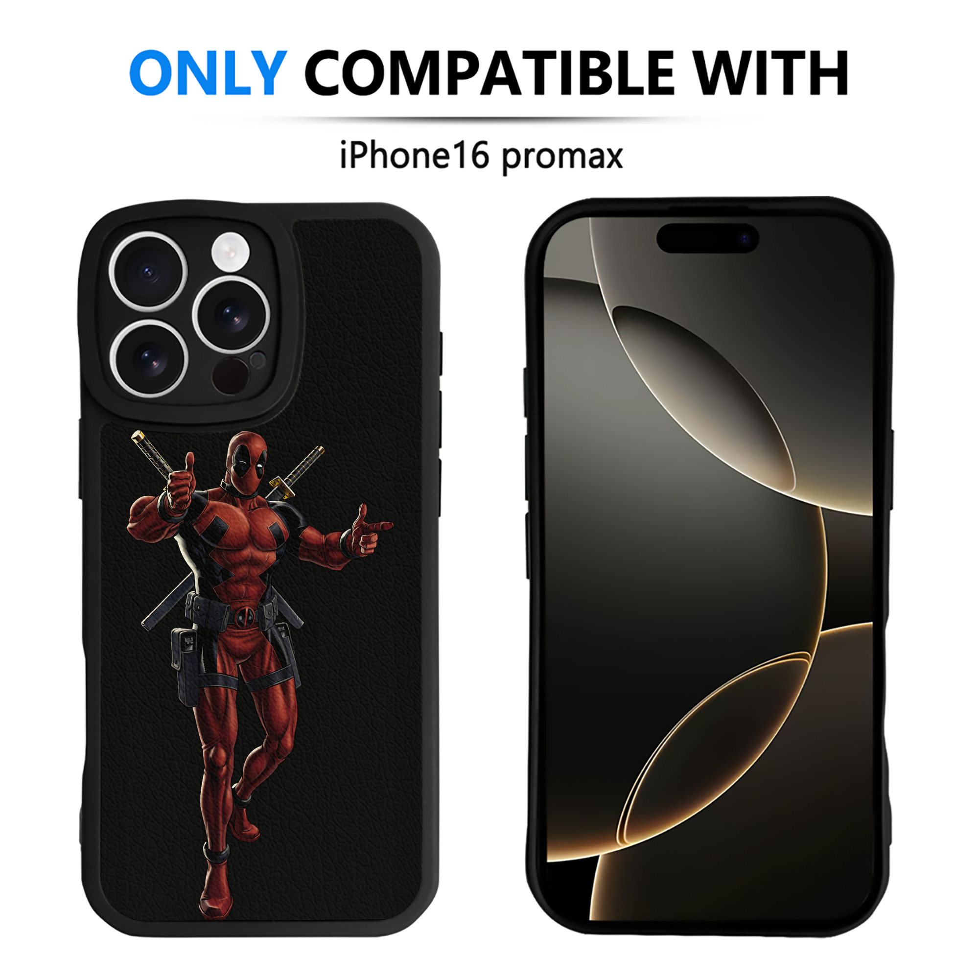 （画像用） Deadpool デッドプール 【iPhone 16シリーズ対応】シリコンスマホケース（レザー調） 材質：シリコン